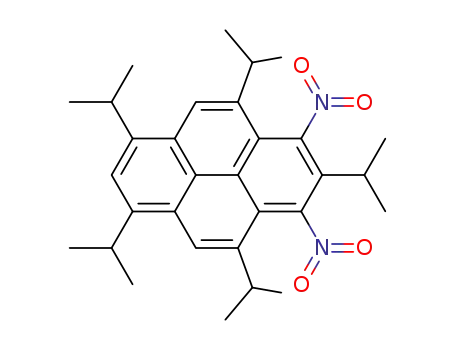 Molecular Structure of 140175-75-3 (Pyrene, 2,4,6,8,10-pentakis(1-methylethyl)-1,3-dinitro-)