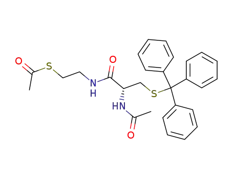 Molecular Structure of 311343-00-7 (Ethanethioic acid,
S-[2-[[(2R)-2-(acetylamino)-1-oxo-3-[(triphenylmethyl)thio]propyl]amino]
ethyl] ester)