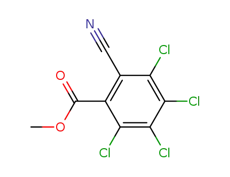 Molecular Structure of 5358-06-5 (methyl 2,3,4,5-terachloro-6-cyanobenzoate)