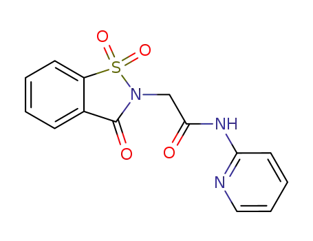 Molecular Structure of 66366-28-7 (3-Oxo-1,2-benzoisothiazoline-2<N-(2-pyridyl)>acetamide 1,1-Dioxide)