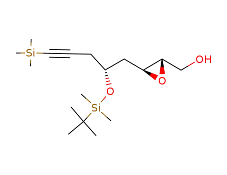 Molecular Structure of 161167-56-2 ({(2S,3S)-3-[(R)-2-(tert-Butyl-dimethyl-silanyloxy)-5-trimethylsilanyl-pent-4-ynyl]-oxiranyl}-methanol)