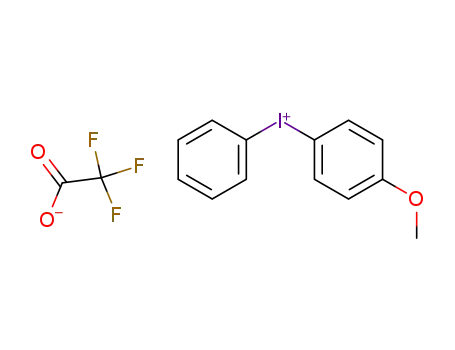 Molecular Structure of 330-88-1 ((4-methoxyphenyl)-phenyl-iodanium; 2,2,2-trifluoroacetic acid)