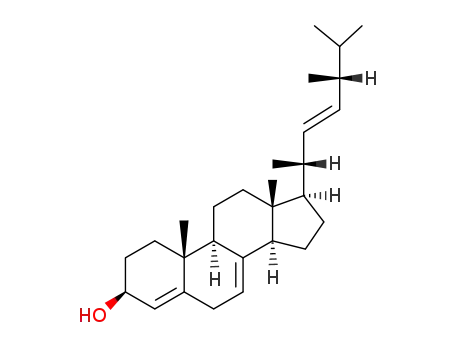 Molecular Structure of 97583-19-2 (ergosta-4,7,22-trien-3-ol)