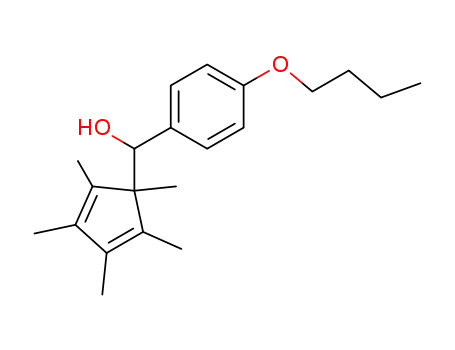 Molecular Structure of 862387-21-1 ((4-buthoxyphenyl)(1,2,3,4,5-pentamethyl-2,4-cyclopentadienyl)methanol)