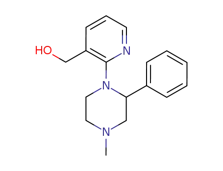 Molecular Structure of 61337-89-1 (1-(3-Hydroxymethylpyridin-2-yl)-4-methyl-2-phenylpiperazine)