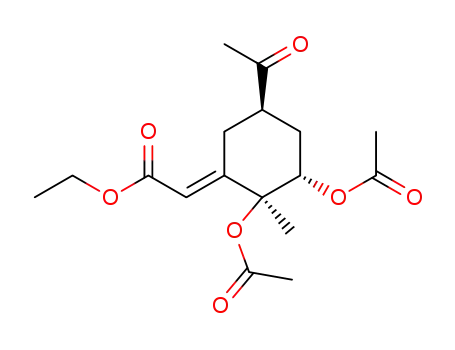 <2S-(1E,2α,3β,5α)>-<5-acetyl-2,3-bis(acetyloxy)-2-methyl-cyclohexylidene>acetic acid ethyl ester