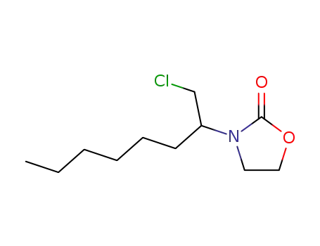 Molecular Structure of 89736-68-5 (2-Oxazolidinone, 3-[1-(chloromethyl)heptyl]-)