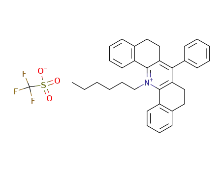 N-n-hexyl-5,6,8,9-tetrahydro-7-phenyldibenz<c,h>acridinium trifluoromethanesulfonate