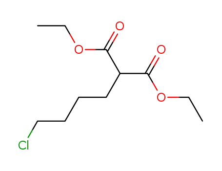 Molecular Structure of 18719-44-3 (Propanedioic acid, (4-chlorobutyl)-, diethyl ester)