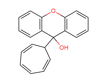 Molecular Structure of 122334-44-5 (9-<1-(2,4,6-cycloheptatrienyl)>-9-xanthydrol)