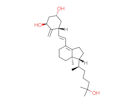 Molecular Structure of 130760-01-9 ((1R,3S,5R)-5-{(E)-2-[(1R,7aR)-1-((R)-5-Hydroxy-1,5-dimethyl-hexyl)-7a-methyl-2,3,5,6,7,7a-hexahydro-1H-inden-4-yl]-vinyl}-4-methylene-cyclohexane-1,3-diol)