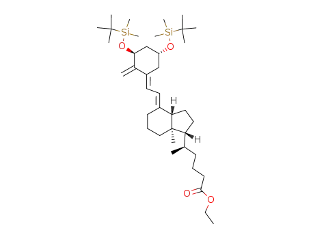 Molecular Structure of 169900-32-7 ((5R)-ethyl 5-((1R,3aS,7aR)-4-((E)-2-((3S,5R)-3,5-bis(tert-butyldiMethylsilyloxy)-2-Methylenecyclohexylidene)ethyl)-7a-Methyloctahydro-1H-inden-1-yl)hexanoate)