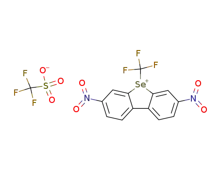 Molecular Structure of 129922-39-0 (3,7-dinitro-Se-(trifluoromethyl)dibenzoselenophenium triflate)