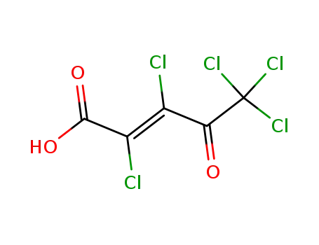 Molecular Structure of 19359-89-8 (2,3,5,5,5-pentachloro-4-oxopent-2-enoic acid)