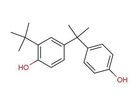 Molecular Structure of 19546-14-6 (Phenol, 2-(1,1-dimethylethyl)-4-[1-(4-hydroxyphenyl)-1-methylethyl]-)