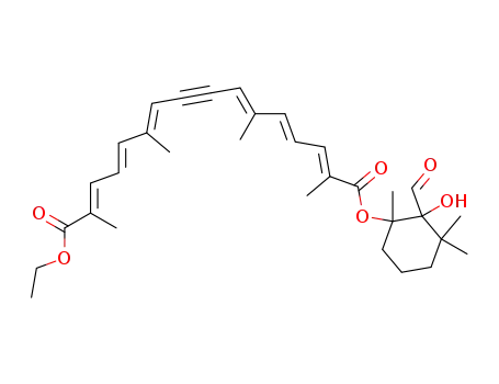 (2E,4E,6E,10E,12E,14E)-2,6,11,15-Tetramethyl-hexadeca-2,4,6,10,12,14-hexaen-8-ynedioic acid ethyl ester 2-formyl-2-hydroxy-1,3,3-trimethyl-cyclohexyl ester