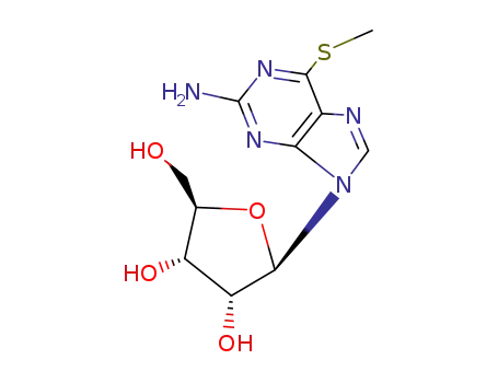 Molecular Structure of 4914-73-2 (6-(methylsulfanyl)-9-pentofuranosyl-9H-purin-2-amine)