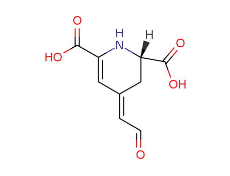 Molecular Structure of 18766-66-0 ((2S,4E)-1,2,3,4-Tetrahydro-4-(2-oxoethylidene)pyridine-2,6-dicarboxylic acid)