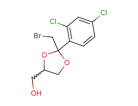 Molecular Structure of 68751-57-5 (2-(Bromomethyl)-2-(2,4-dichlorophenyl)-1,3-dioxolane-4-methanol)