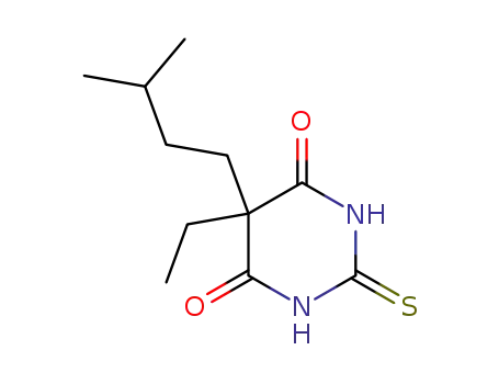 Molecular Structure of 4388-79-8 (5-Ethyl-2,3-dihydro-5-(3-methylbutyl)-2-thioxo-4,6(1H,5H)-pyrimidinedione)