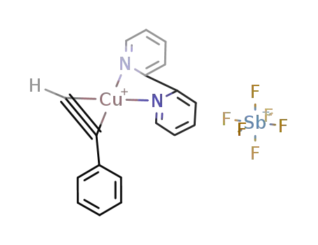 Molecular Structure of 137436-78-3 ((2,2'-bipyridine)(phenylacetylene)copper(I) hexafluoroantimonate)