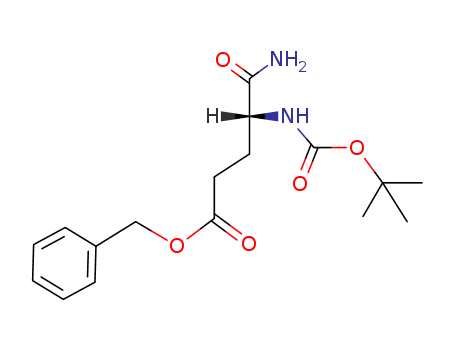 Molecular Structure of 19238-66-5 (Pentanoic acid,
5-amino-4-[[(1,1-dimethylethoxy)carbonyl]amino]-5-oxo-, phenylmethyl
ester, (R)-)