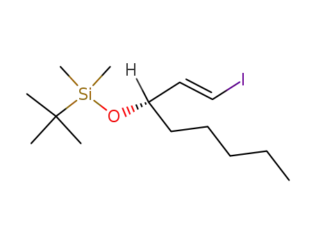 Molecular Structure of 41138-67-4 (Silane,
(1,1-dimethylethyl)[[(1S)-1-[(1E)-2-iodoethenyl]hexyl]oxy]dimethyl-)