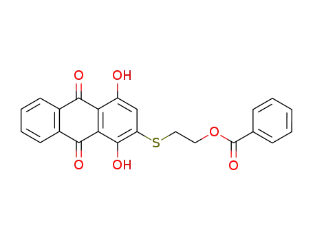 Molecular Structure of 49831-04-1 (2-[(1,4-dihydroxy-9,10-dioxo-2-anthryl)thio]ethyl benzoate)