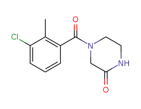 Molecular Structure of 1254073-95-4 (4-[(3-chloro-2-methylphenyl)carbonyl]-2-piperazinone)