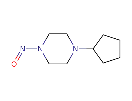 Molecular Structure of 61379-66-6 (Piperazine, 1-cyclopentyl-4-nitroso- (9CI))