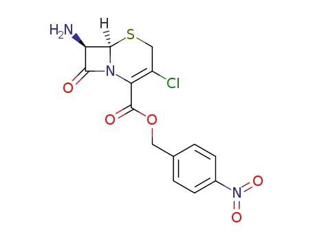 Molecular Structure of 53994-83-5 (p-nitrobenzyl (6R-trans)-7-amino-3-chloro-8-oxo-5-thia-1-azabicyclo[4.2.0]oct-2-ene-2-carboxylate)