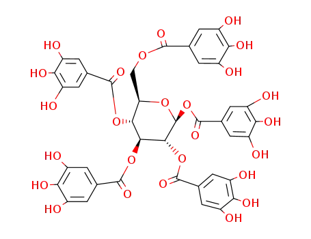 Molecular Structure of 14937-32-7 (1,2,3,4,6-PENTA-O-GALLOYL-BETA-D-GLUCOPYRANOSE)
