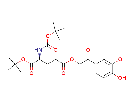 Molecular Structure of 284043-05-6 (γ-O-(4-hydroxy-3-methoxyphenacetyl) t-butyl N-t-boc L-glutamate)