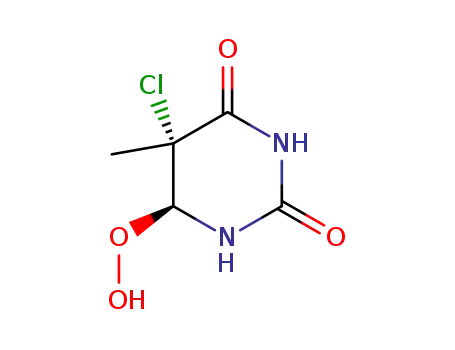 Molecular Structure of 110815-41-3 (trans-5-chloro-6-hydroperoxy-5,6-dihydrothymine)