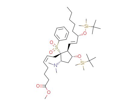 methyl (E)-7-[1-(benzenesulfonyl)-5-dimethylamino-3-(dimethyl-tert-butyl-silyl)oxy-2-[(E)-3-(dimethyl-tert-butyl-silyl)oxyoct-1-enyl]cyclopentyl]hept-5-enoate cas  77506-98-0