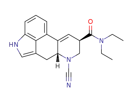 Molecular Structure of 35779-41-0 (9,10-didehydro-N,N-diethyl-6-cyanoergoline-8β-carboxamide)