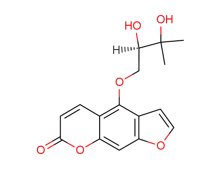 Molecular Structure of 2643-85-8 (7H-Furo[3,2-g][1]benzopyran-7-one,4-[(2R)-2,3-dihydroxy-3-methylbutoxy]-)
