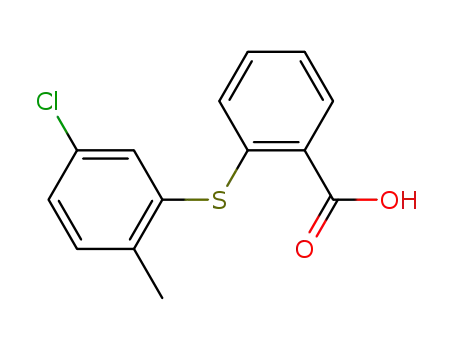 Molecular Structure of 408351-36-0 (2-(5-chloro-2-methyl-phenylsulfanyl)-benzoic acid)