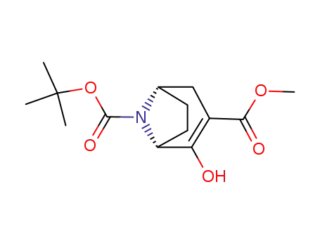 Molecular Structure of 208037-90-5 ((1R,5S)-2-Hydroxy-8-aza-bicyclo[3.2.1]oct-2-ene-3,8-dicarboxylic acid 8-tert-butyl ester 3-methyl ester)