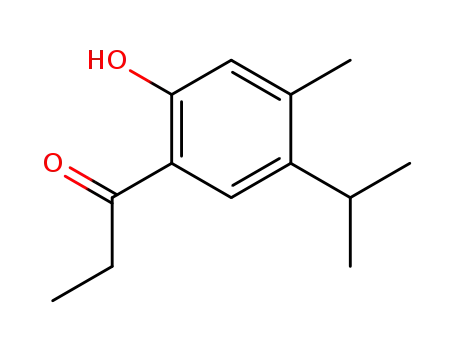 Molecular Structure of 121194-62-5 (1-(2-Hydroxy-5-isopropyl-4-methyl-phenyl)-propan-1-one)