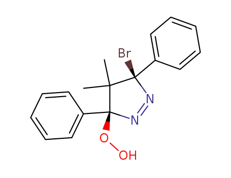Molecular Structure of 72229-10-8 (cis-3-bromo-4,5-dihydro-5-hydroperoxy-4,4-dimethyl-3,5-diphenyl-3H-pyrazole)