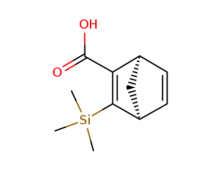 Molecular Structure of 88946-53-6 (Bicyclo[2.2.1]hepta-2,5-diene-2-carboxylic acid, 3-(trimethylsilyl)-)