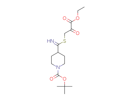 Molecular Structure of 1192878-45-7 (4-(2-ethoxycarbonyl-2-oxo-ethylsulanylcarbonimidoyl)-piperidine-1-carboxylic acid tert-butyl ester)