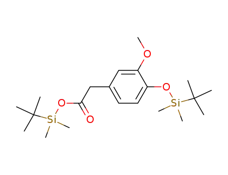 Molecular Structure of 78324-15-9 (tert-butyldimethyl 2-(4-(tert-butyldimethylsilyloxy)-3-methoxyphenyl)acetate)