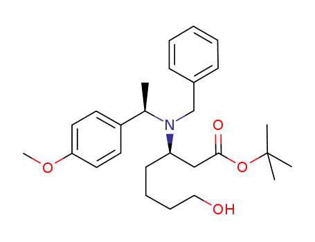 tert-butyl (R,R)-3-[N-benzyl-N-(α-methyl-p-methoxybenzyl)amino]-7-hydroxyheptanoate