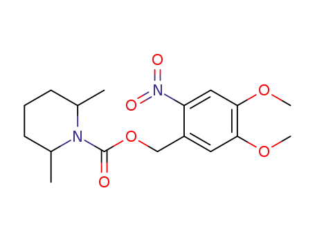 Molecular Structure of 163518-07-8 (N-{[(4,5-dimethoxy-2-nitrobenzyl)oxy]carbonyl} 2,6-dimethylpiperidine)