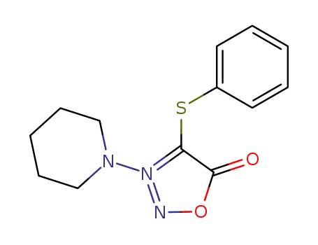 Molecular Structure of 68486-73-7 (4-(Phenylthio)-3-(1-piperidinyl)sydnone)