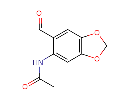 Molecular Structure of 79835-12-4 (N-(6-FORMYL-BENZO[1,3]DIOXOL-5-YL)-ACETAMIDE)