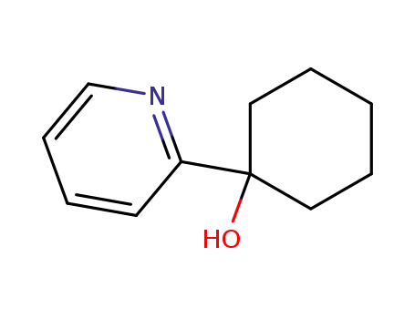 Molecular Structure of 41727-18-8 (1-(2-Pyridyl)cyclohexan-1-ol)