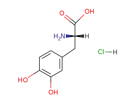 Molecular Structure of 5796-14-5 (3-hydroxy-L-tyrosine hydrochloride)